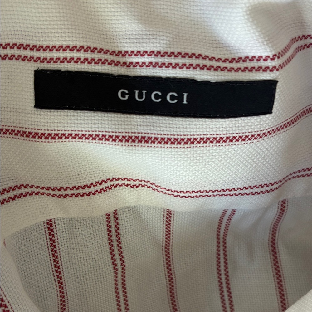 Gucci Men's White Shirt with Red Stripes - Picture 8 of 8